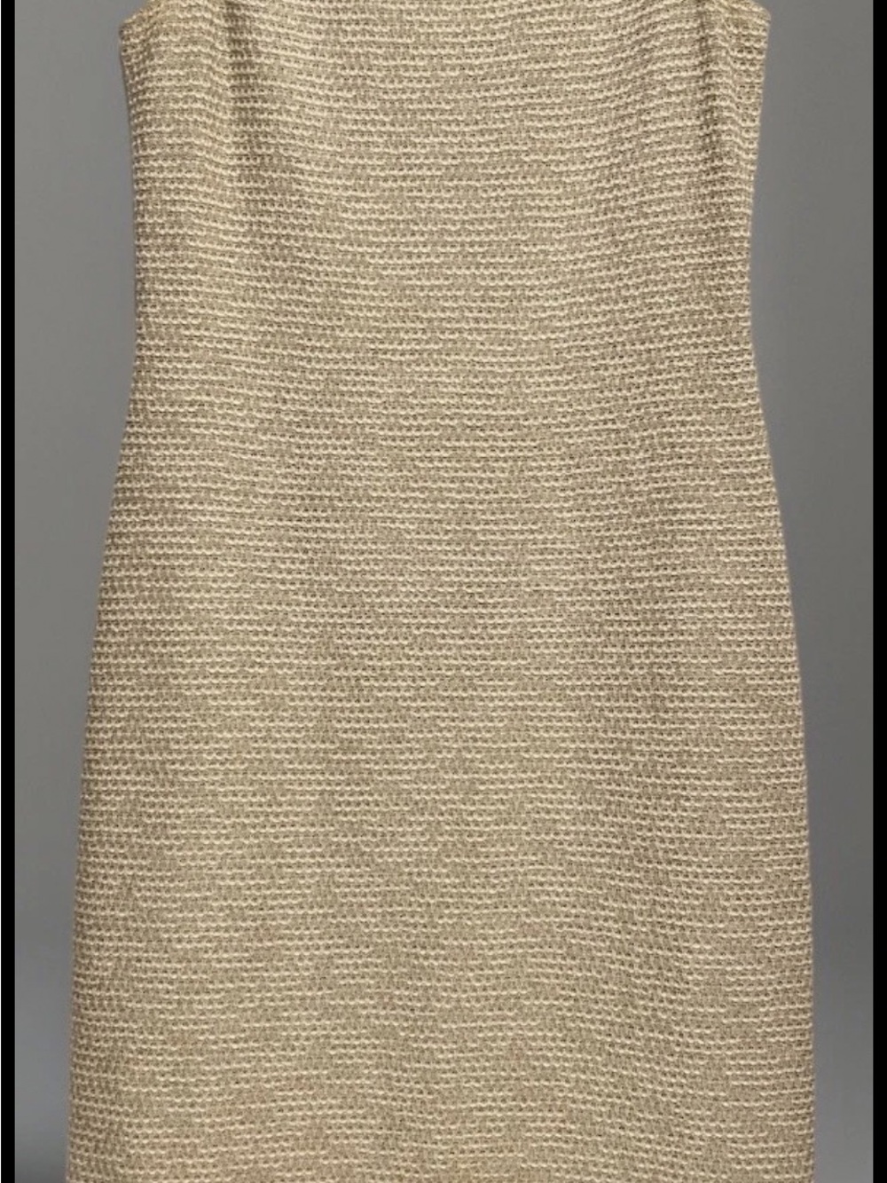 St. John Knits Textured Chunky Knit Sleeveless Sheath Dress in Cream sz 8